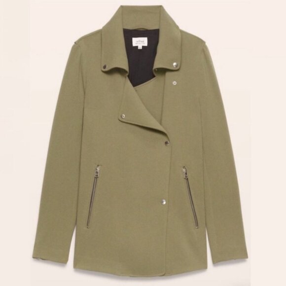 Aritzia Wilfred Mayet‎ Jacket Drape Olive Green Size XXS Moto Oversized Japan - Picture 11 of 11